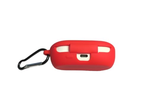 Image of OnePlus Buds Z 3D Protective Soft Silicone Full Protection Dust-Proof Shockproof Case Cover with Hook (Cover Only) (Red)