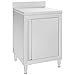 Produktbild vidaXL Gastro Arbeitstisch mit Schrank Aufkantung Arbeitsschrank Arbeitsplatte Küchenschrank Edelstahlschrank Schrank 60x60x96cm Edelstahl