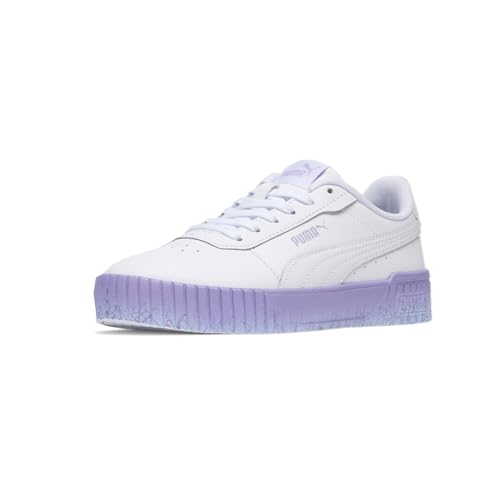 PUMA Kids Girls Carina 2.0 Speckle Fade Lace Up Sneakers Shoes Casual - Purple, White2