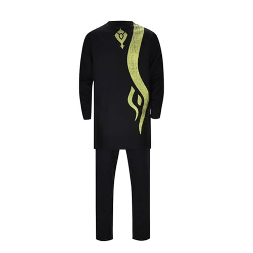 Costume homme africain brodé à détails dorés pour mariage élégant