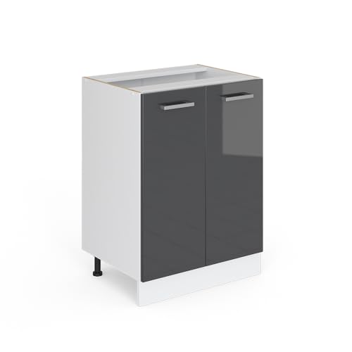 Vicco Meuble Bas de Cuisine R-Line, Anthracite Haute Brillance, 60cm sans PT, pour Une Combinaison...
