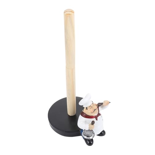 DEARMAMY Soporte Vertical Portátil para Papel de Cocina de Resina Sintética y Madera Resistente al Agua Fácil de Limpiar Diseño Compacto para Baño Cocina y Salón