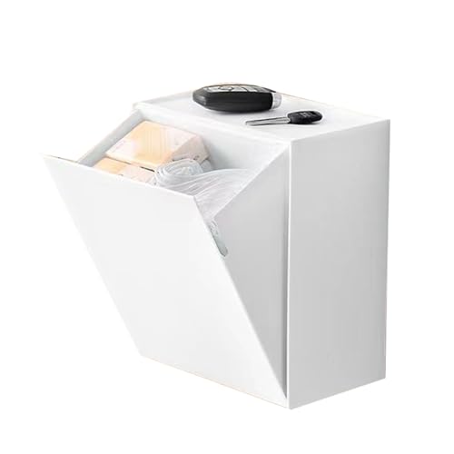 Haofy Boîte de Rangement Murale en Plastique, Gain de Place, Conception Multifonctionnelle pour Tampons Démaquillants, 9,4x8,0x4,9 Pouces (WHITE)
