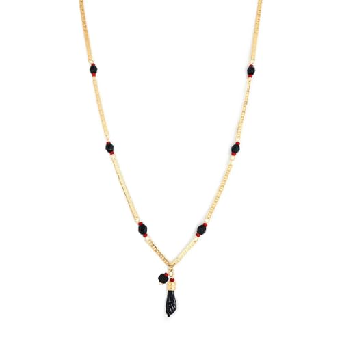 Azabache Necklace for Kids and Women, Real Jet Stone Figa Hand Charm for Evil Eye Witchcraft Protection Mal de Ojo Baby Infant Boys Girls 14k Gold-Filled, 18