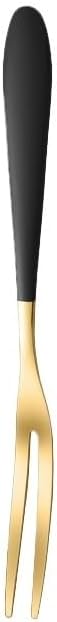 Silverware Set, 1/4/6/8 Pieces Creative Stainless Steel Fruit Forks, Hotel Dessert Forks, Home Fruit Forks，Black/Gold-8 Pieces