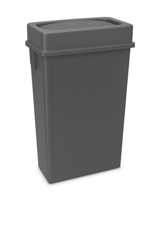 Caneca de basura rectangular slim 23 galones gris