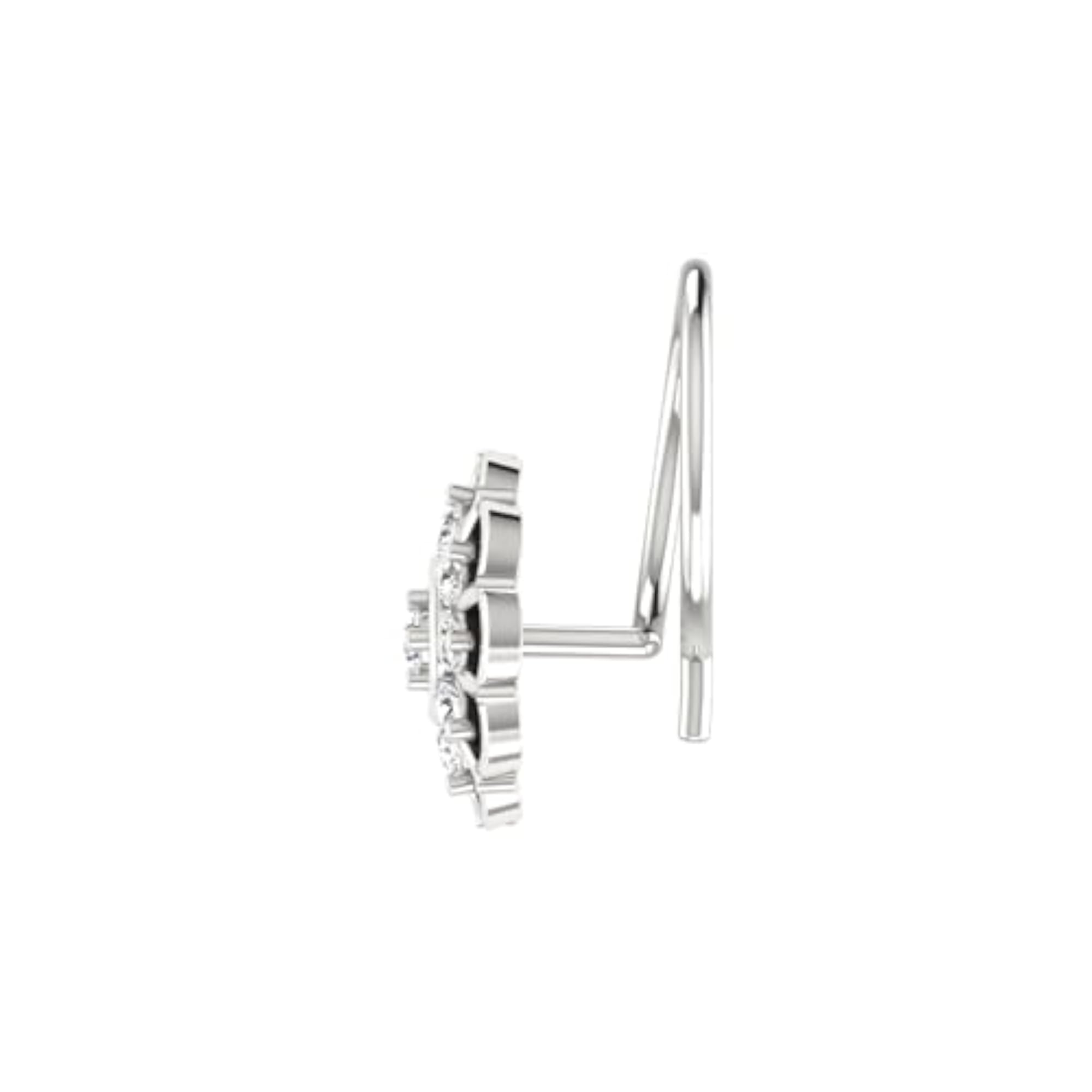 9K BIS Hallmarked White Gold Stud Nosering