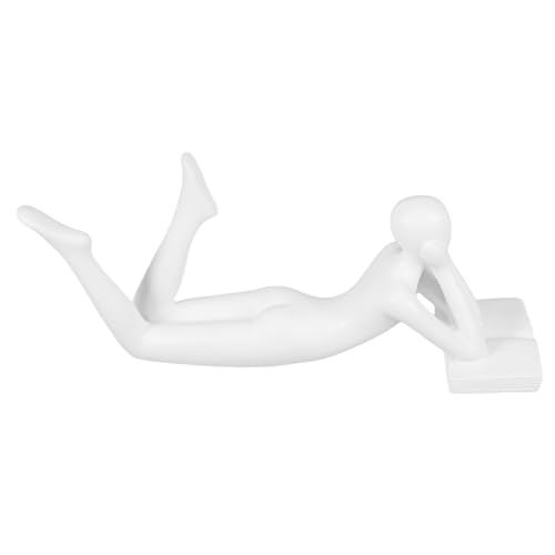 DECHOUS Estatua de Resina Decorativa de Mujer Leyendo, Figura Coleccionable para Escritorio, Pequeña Escultura para Decoración del Hogar, Adorno Artístico para Sala y Oficina