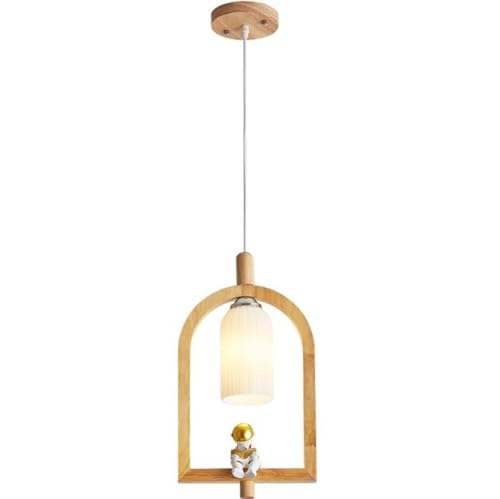 Plafonnier E27 chambre et salon en bois au design moderne 23cm