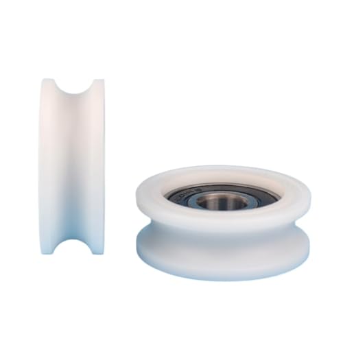 Poulie ronde en fil de nylon 12x44x16mm à gorge en U avec roulement