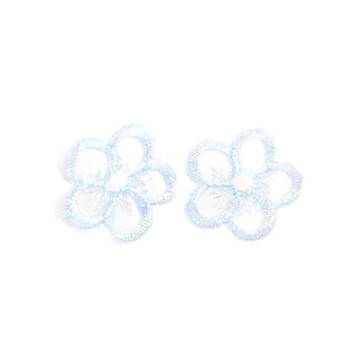 Parches de Bordado Parches Bordados de Flores Guaze 3 x cm, 30 Unidades, for Planchar, Chinos, for Ropa, Grandes, for Coser en Vaqueros y Chaquetas(Blue)