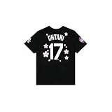 [DJ-A1ways] 大谷翔平Tシャツ 東京ドーム開幕戦 東京桜 ファングッズ ドジャースブルーtシャツ ドジャース通気性 野球ティーシャツ 村上隆三方 春夏 半袖 非公式 グッズギフト 贈り物 (番号17（黒い）,M)