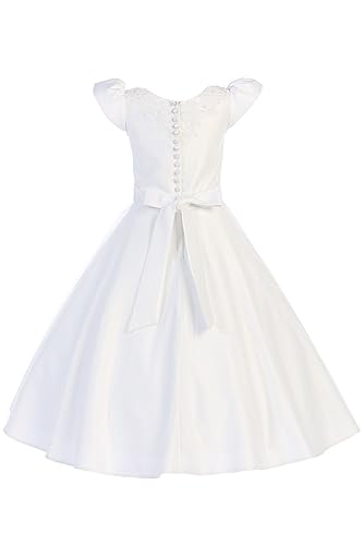 Pink Princess First Communion Dress for Girls - White 1st Holy Communion Dresses - Primera Comunion LDS Baptism Vestidos2