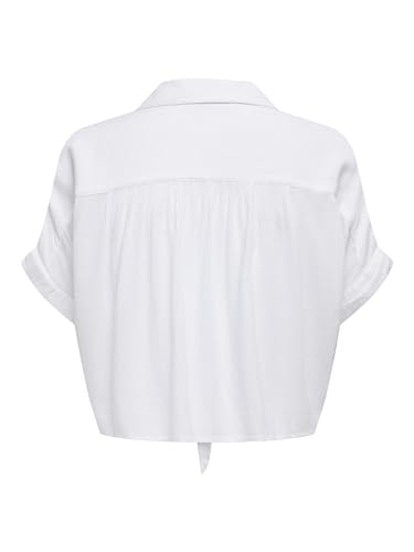 ONLY Damen Onlpaula Life S/S Tie Shirt WVN Noos, Weiß, XL – Ansicht 4