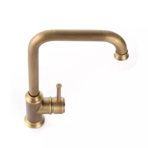 Grifo de lavabo alto retro, monomando de latón con caño de 25 cm de altura, cartucho de cerámica, conexión G3/8", bronce para baño y aseo de invitados