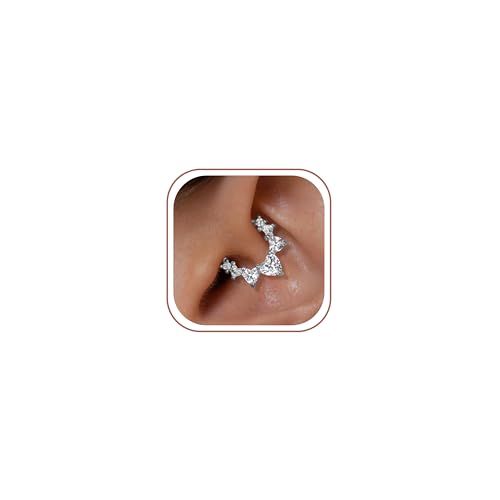 Cartilage Daith Earrings For Women Small 14K Gold Plated Hoop Hypoallergenic Helix Piercing Huggie Surgical Steel Diamond Implant Cubic Zirconia Prom Gift Jewelry
