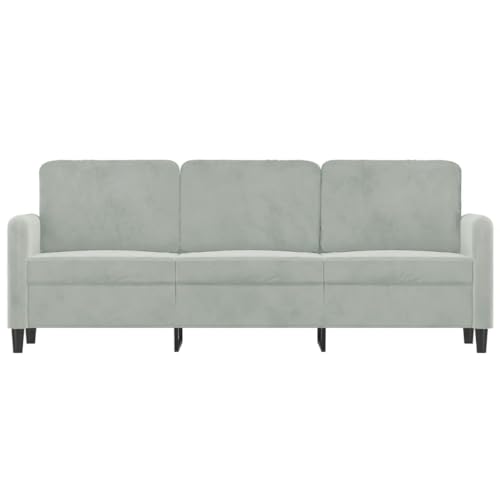 IKAYAA 3-Sitzer Sofa, Couch 3-Sitzer, 3er Sofa, Wohnzimmer Sofa, Hellgrau 180 cm Samt – Bild 4