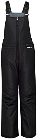 Arctix Kids Insulated Snow Bib Overalls, Black, Large