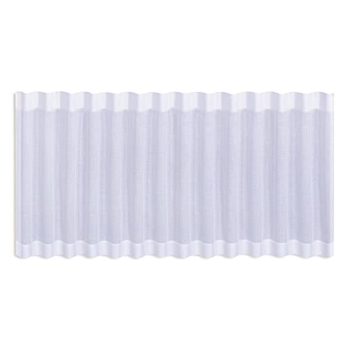 Scheibengardine MINA weiß B/H: 205 x 50cm moderne halbtransparente...