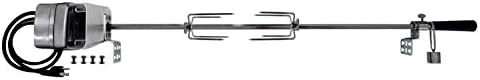 OneGrill Heavy Duty Stainless Universal Grill Rotisserie Kit with 13 Watt 50 lb. Stainless Electric Motor - 37 Inch X 1/2 Inch Hexagon Spit Rod (Grills Up to 29 Inches Wide) NOT for Weber