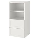 Ikea Libreria PLATSA/SMÅSTAD, 60x57x123 cm, bianca con telaio/con 2 cassetti