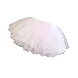 Hangsu Verstellbarer Krinoline-Unterrock für Kinder-Party-Outfits und Aufführungen, Kostüme mit Lagen-Design, schnell wechselbar, Kinderaufführungen, Krinoline, weiß, M
