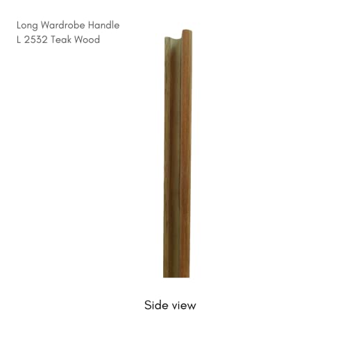 Image of Long Unfinished Wardrobe Pull Handle 2532 Teak Wood (15 Inch)