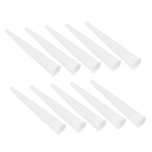 healvian 100個 プラスチック製使い捨てノズルチューブ 白色 高硬柔軟性 耐圧耐震 建築 産業用隙間補修工具