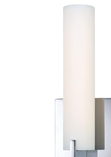 Image of GEORGE KOVACS P5040-077-L Tube LED Wall Sconce, 1-Light, 12 Total Watts, 13.25-in H x 4.75-in W, Chrome