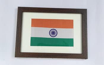 Image of Indic Inspirations India flag frame, Desktop Frame (A5), Wall Frame, National flag of India, Tiranga Flag Wall Frame, Polyester Bharat Flag, Easy to Maintain
