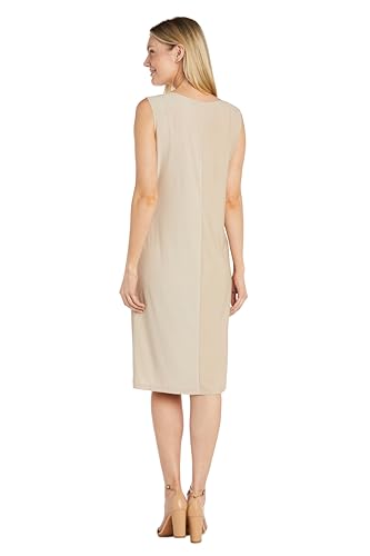 Image of R&M Richards Women's 2-Piece Sheath Dress W /Sheer 3D Floral Jacket & Detachable Necklace