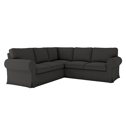 Custom Made Replacement Sofa Cover for IKEA Ektorp 2+2 Corner Sectional Sofa, Couch Slipcover Only Furniture Protector Cover, Grey, Couch Cover Not Including The Sofa Body