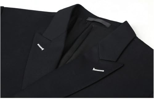 TSxuelian Men Suits Slim Fit Suit Double Breasted Peak Lapel Wedding Groom Party Prom Jacket Pants Set4