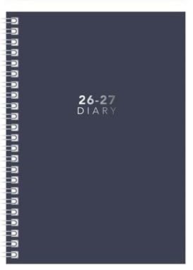 2026-2027 Academic Diary Planner, A5 Hardback, Week to View, Spiral Bound, Pastel Designs (Navy Blue)