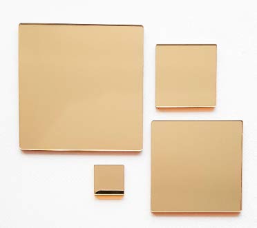 Acrylic Sheet (1 Piece) Select Color and Size -0.118 Inch Thick- 1/8 inches Plexiglass Plastic Acrylic Square or Rectangle Plexiglass Lucite (Gold Mirror, 6 X 12 Inch)