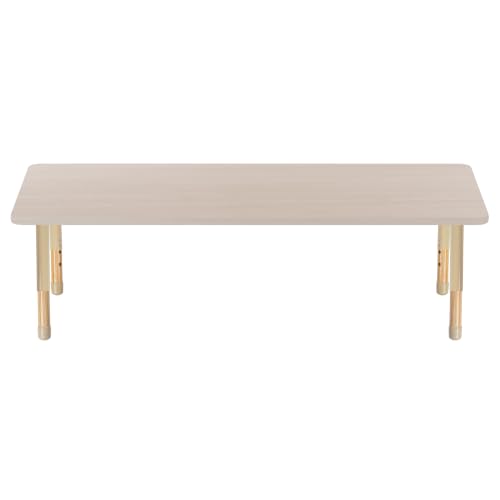 Image of Factory Direct Partners 30 inch x 72 inch Rectangle Kids Classroom Table with Adjustable Chunky Wood Legs
