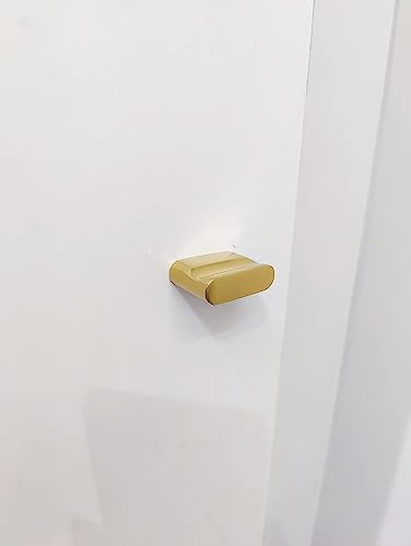 Image of Brass Cubic Shape Door Pull Handle Knobs for Drawer & Cabinets (Pack of 10, PVD Gold)