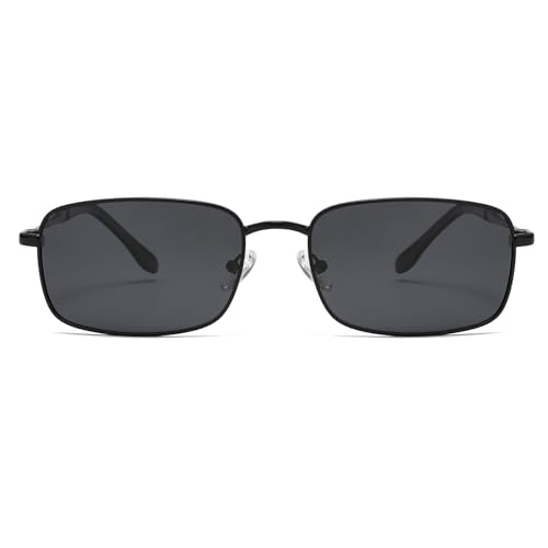 Long Keeper Spolaryzowane kwadratowe okulary przeciwsłoneczne – retro prostokątne okulary przeciwsłoneczne do jazdy samochodem dla mężczyzn, małe, metalowe, lekkie okulary przeciwsłoneczne na podróż