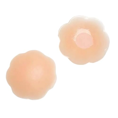 Silicon Nipple Cover 2 PCS Adhesive Reusable Nipple Pads Silicone Nipple Cover Bra Pads Breast Lift Bra Push Up Lifting Body Silicon 2PCS Women's Nude-image-15
