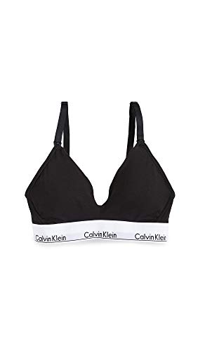 Calvin Klein Women's Modern Cotton Lightly Lined Triangle Nursing Bra, Black, S
