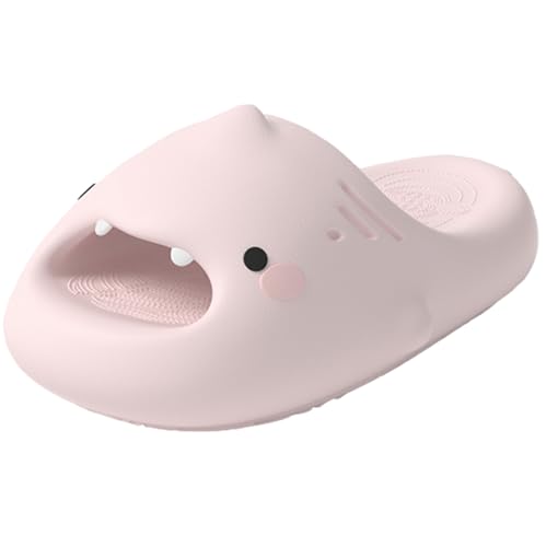 ChayChax Women Men Shark Slides Cute Cartoon Pillow Slippers Novelty Thick Sole Open Toe Sandals Non Slip Spa Shower Shoes