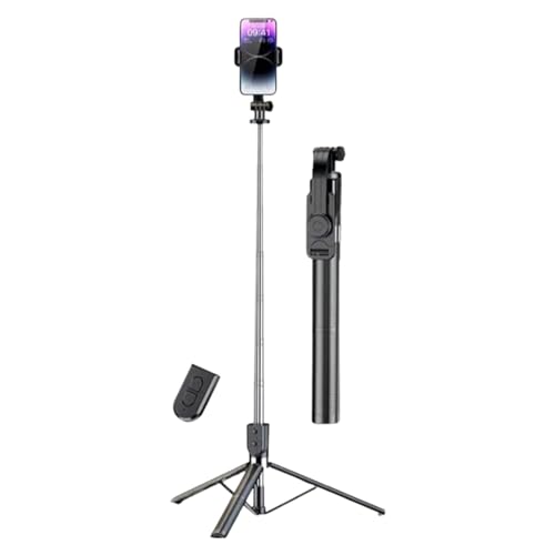 Selfie Stick Tripod with Wireless Remote 75cm Extendable Phone Tripod Stand 360 Rotation Portable Smartphone Holder for iPhone & Android | حامل جوال ثلاثي مع عصا سيلفي