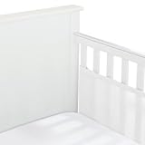 SUVQWJT Upgraded Breathable Mesh Liner for 2 Solid Ends Crib, Standard Length, More Straps for Fixing Liner, Protects Legs and Arms, 3mm Breathable Mesh, Not Fits 4 or 3 Sides and Mini Crib, White