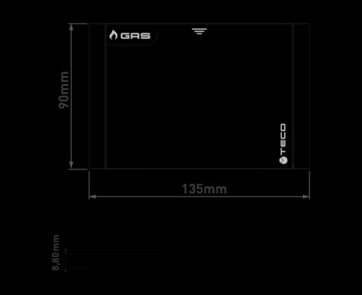 Placca di copertura Teco B01 135x90mm gas bianca K2.0- K2.1