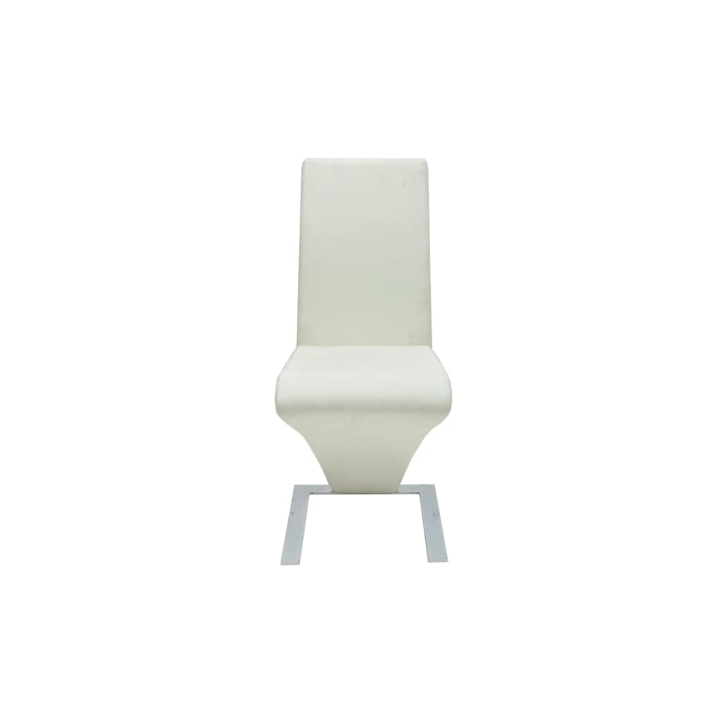 Juego de 4 sillas de comedor blancas 58 x 44 x 99 cm | Poliuretano 100%, patas cromadas, respaldo ergonómico, asiento 48 cm