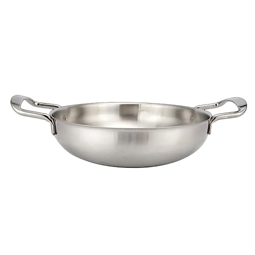 PartyKindom Cacerola Portátil Inoxidable Asas Utensilios de Cocina Clásicos y Duraderos para Cocinas y Uso