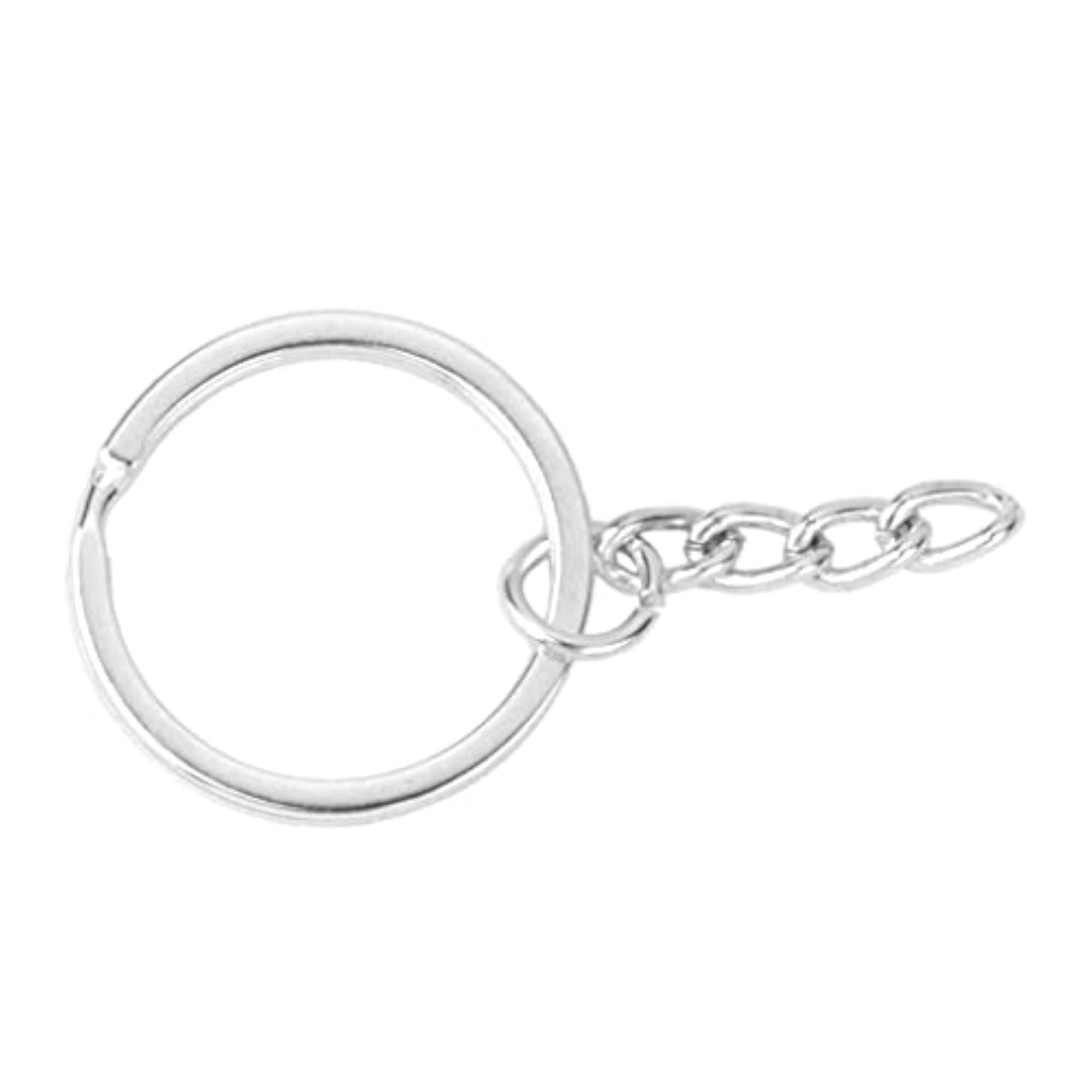 50 Pieces Screw Eye Pin Jewelry Finding + 50 Pieces Split Keyring with Chain