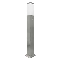 LED Universum Padverlichting met 80 cm roestvrij staal buitenlamp, staande lamp, energiezuil, stroomzuil, stroomverdeler voor de tuin, tuinstopcontact (Antraciet met bewegingsmelder