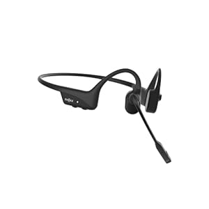SHOKZ OpenComm 2 Wireless Bone Conduction Headsets, Bluetooth Wireless Headset with Noise Canceling Microphone, 16 Hours Talk Time, Open-ear Bluetooth 5.1 Headphones for Work, Call, Meeting, Driving
