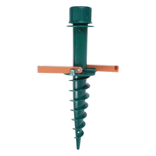 PartyKindom Robuster Strand Schirmhalter Bodenanker aus Kunststoff Stabile Erdspieß Sonnenschirmhalterung für Strand und Garten Einfacher Einbau Vielseitiger Outdoor Sonnenschirmständer Grün